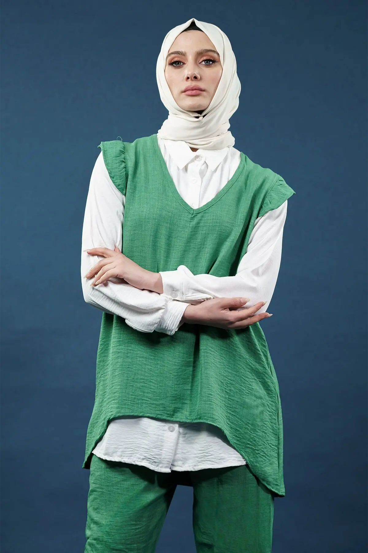 Ruffled Triple Linen Set-detail