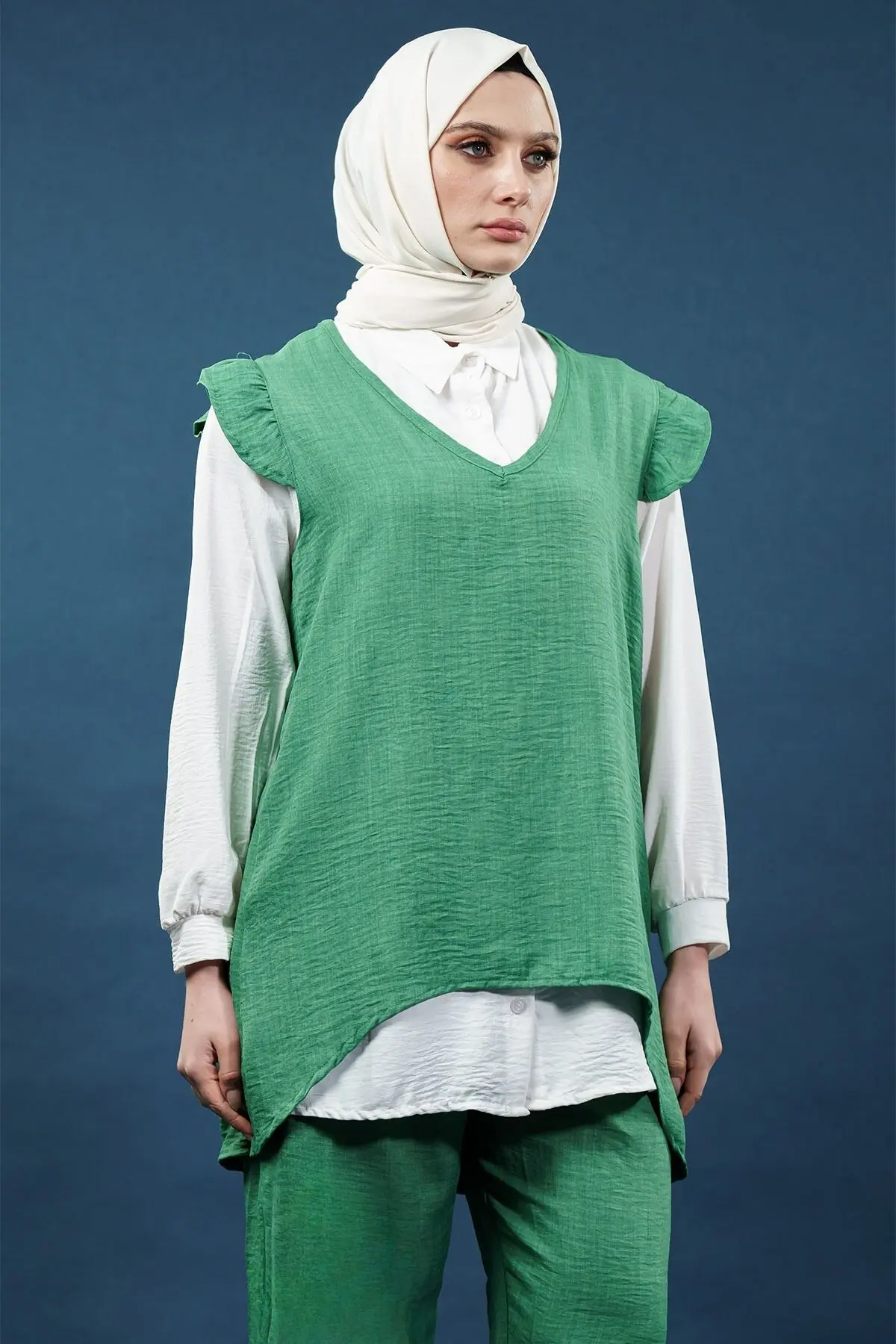 Ruffled Triple Linen Set-detail