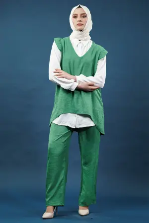 Ruffled Triple Linen Set