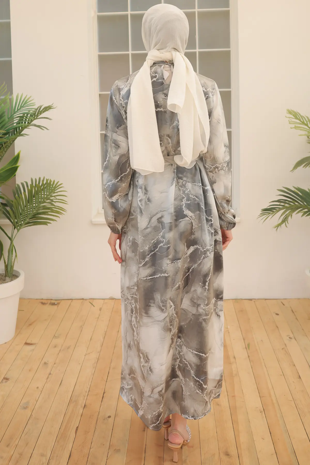 Satin Hijab Dress-detail