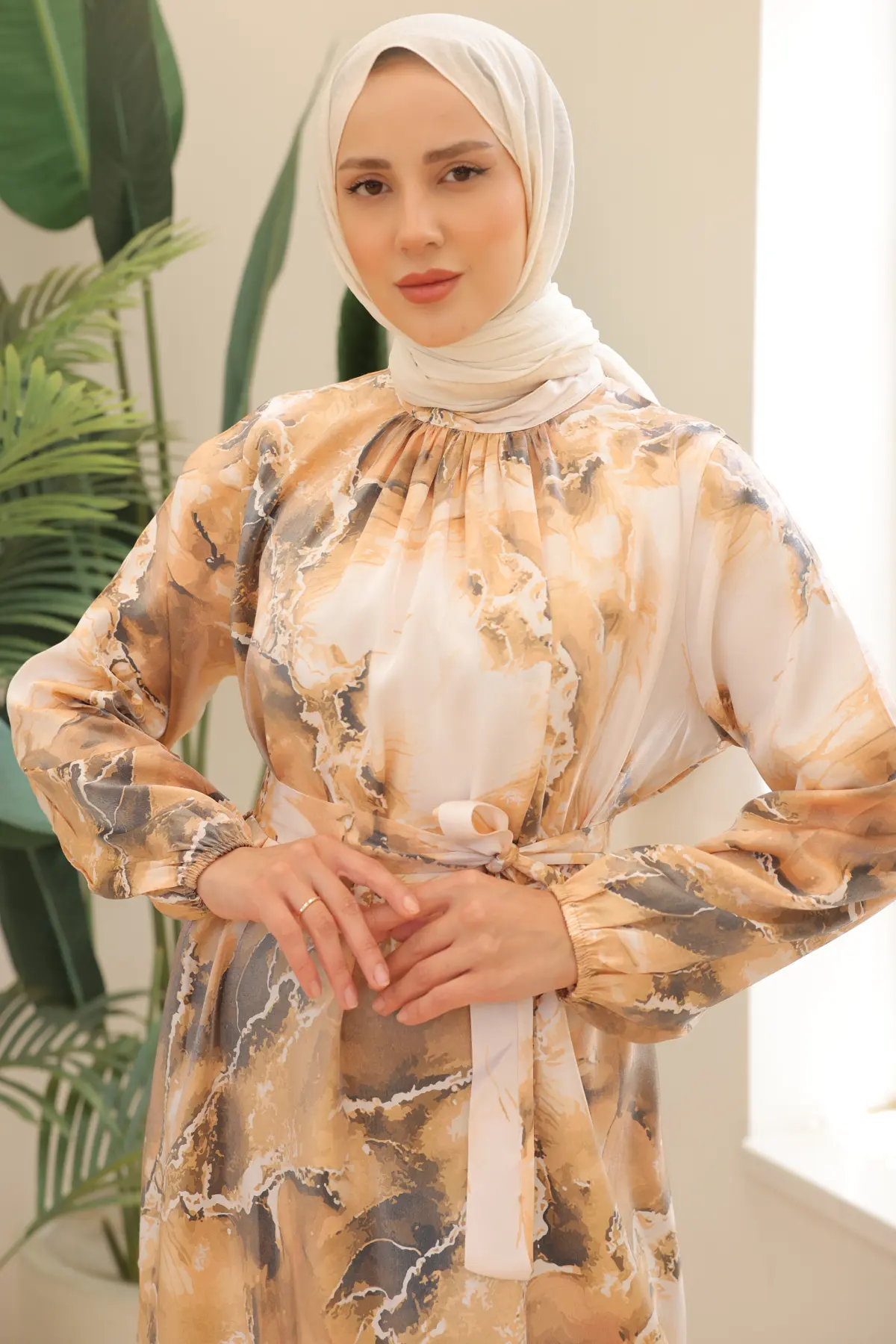 Satin Hijab Dress-detail