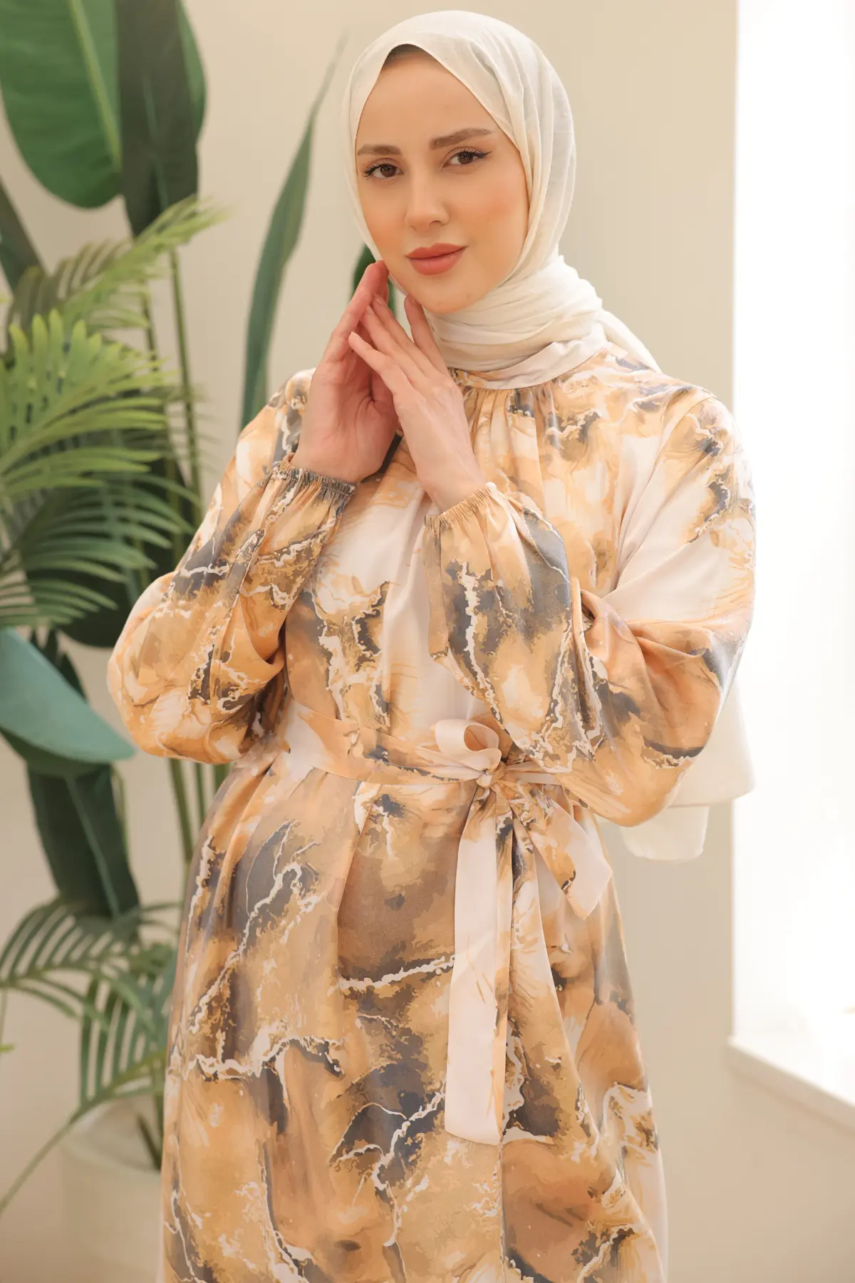 Satin Hijab Dress-detail