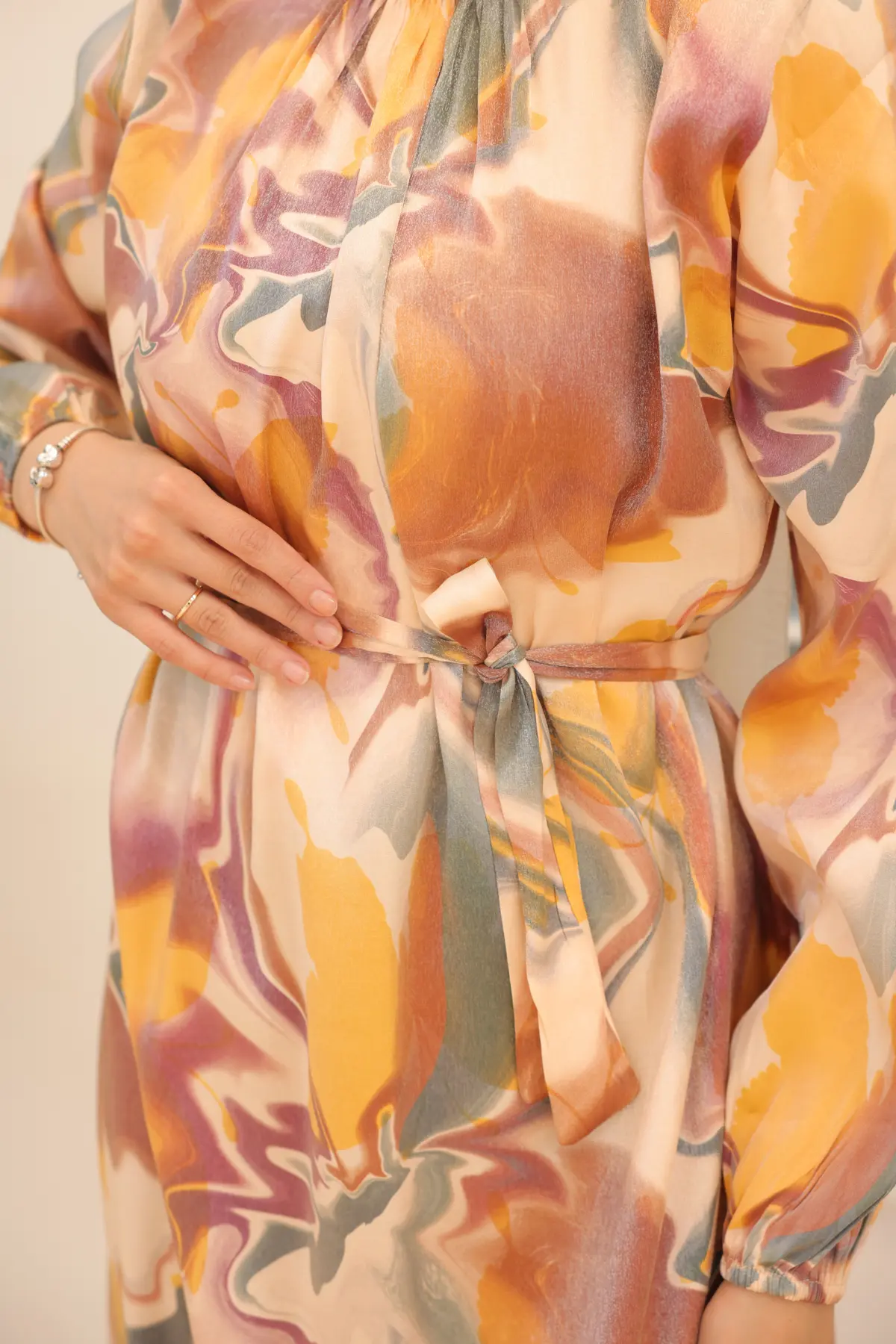 Satin Hijab Dress-detail