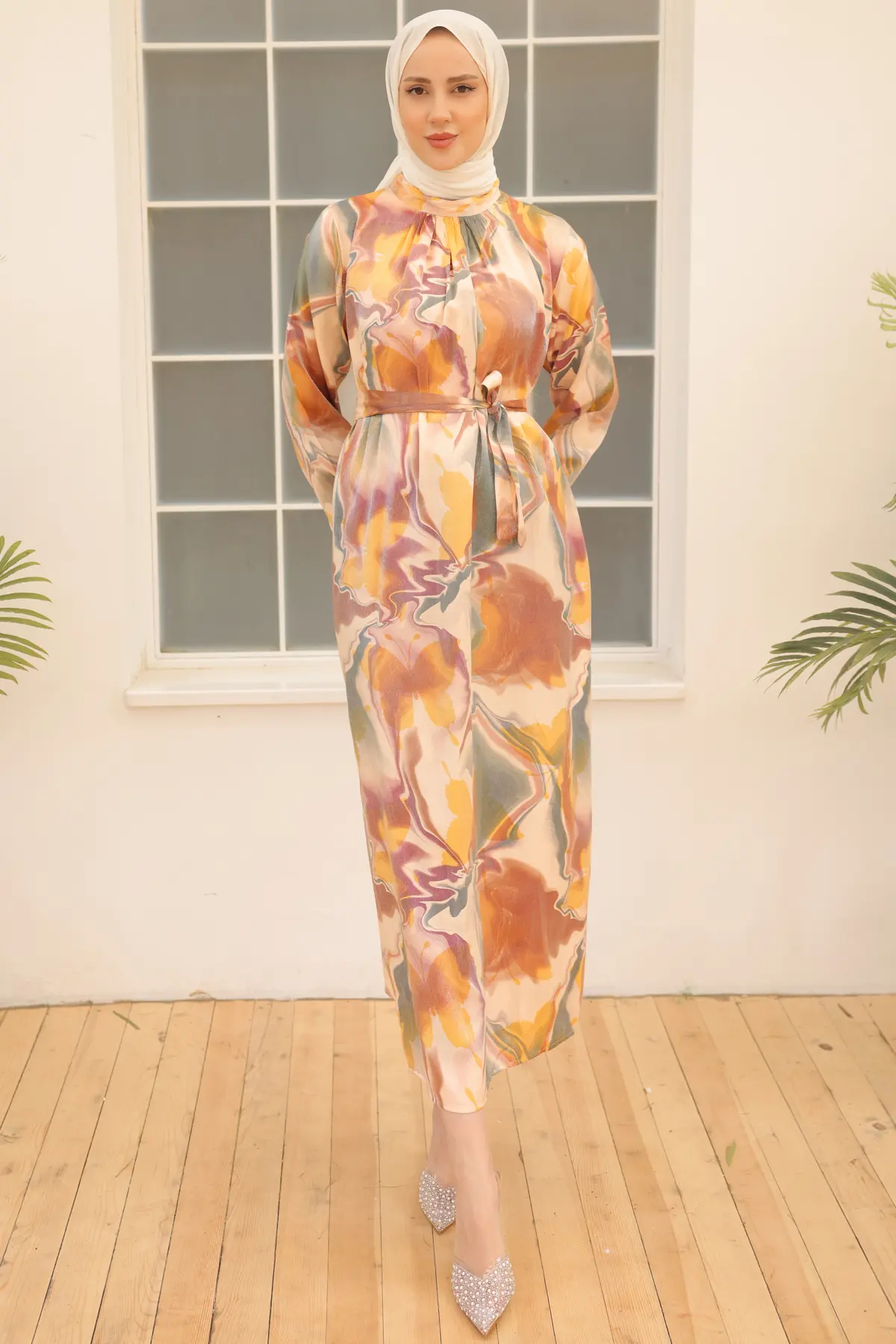 Satin Hijab Dress-detail