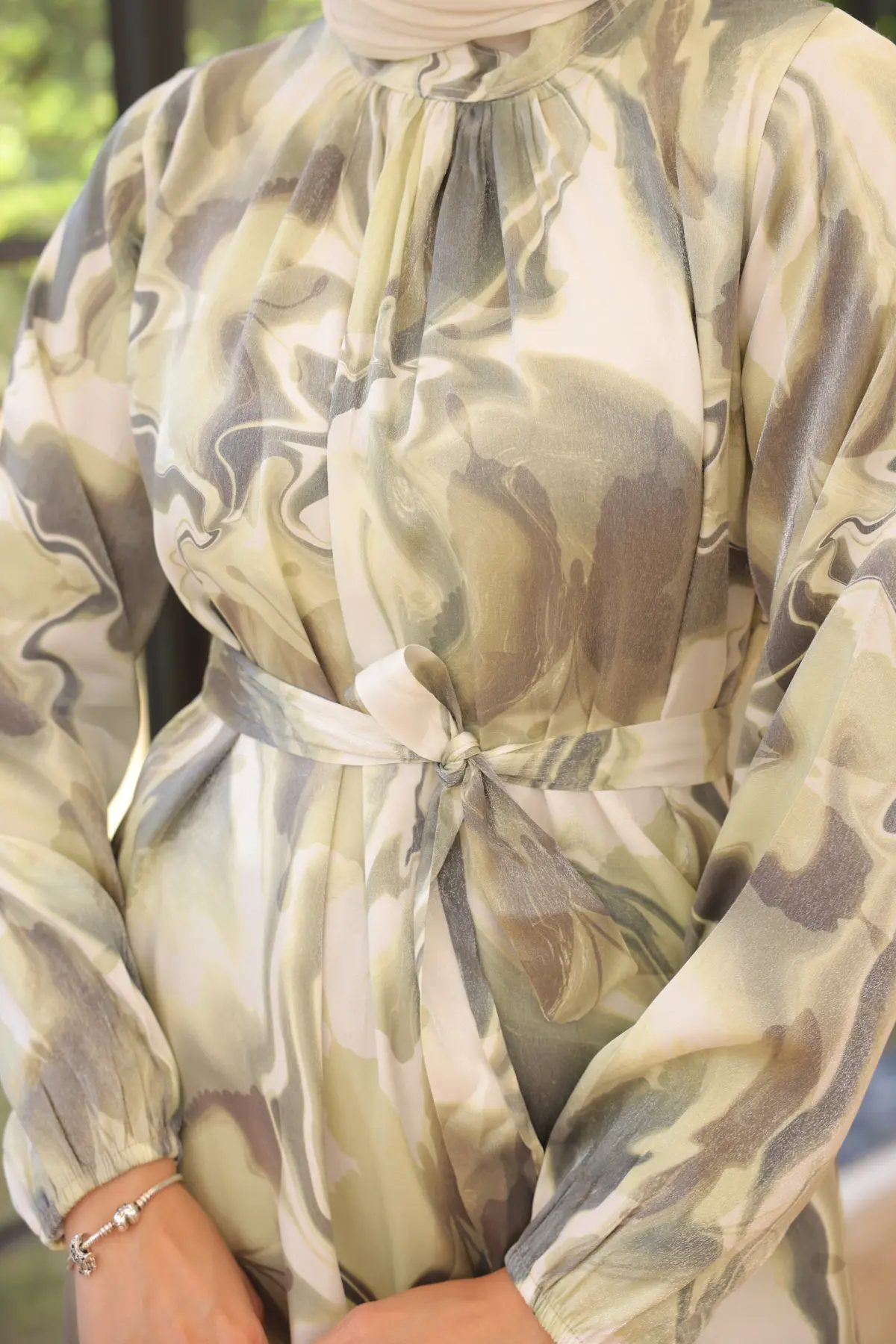 Satin Hijab Dress-detail