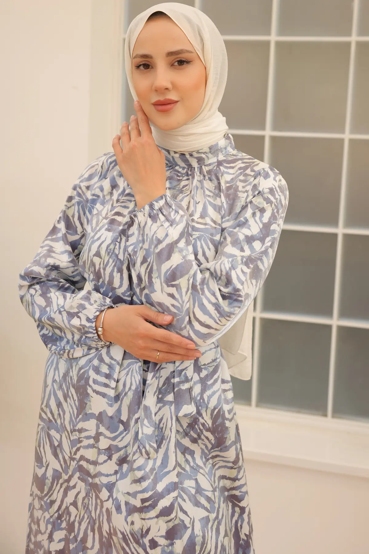 Satin Hijab Dress-detail