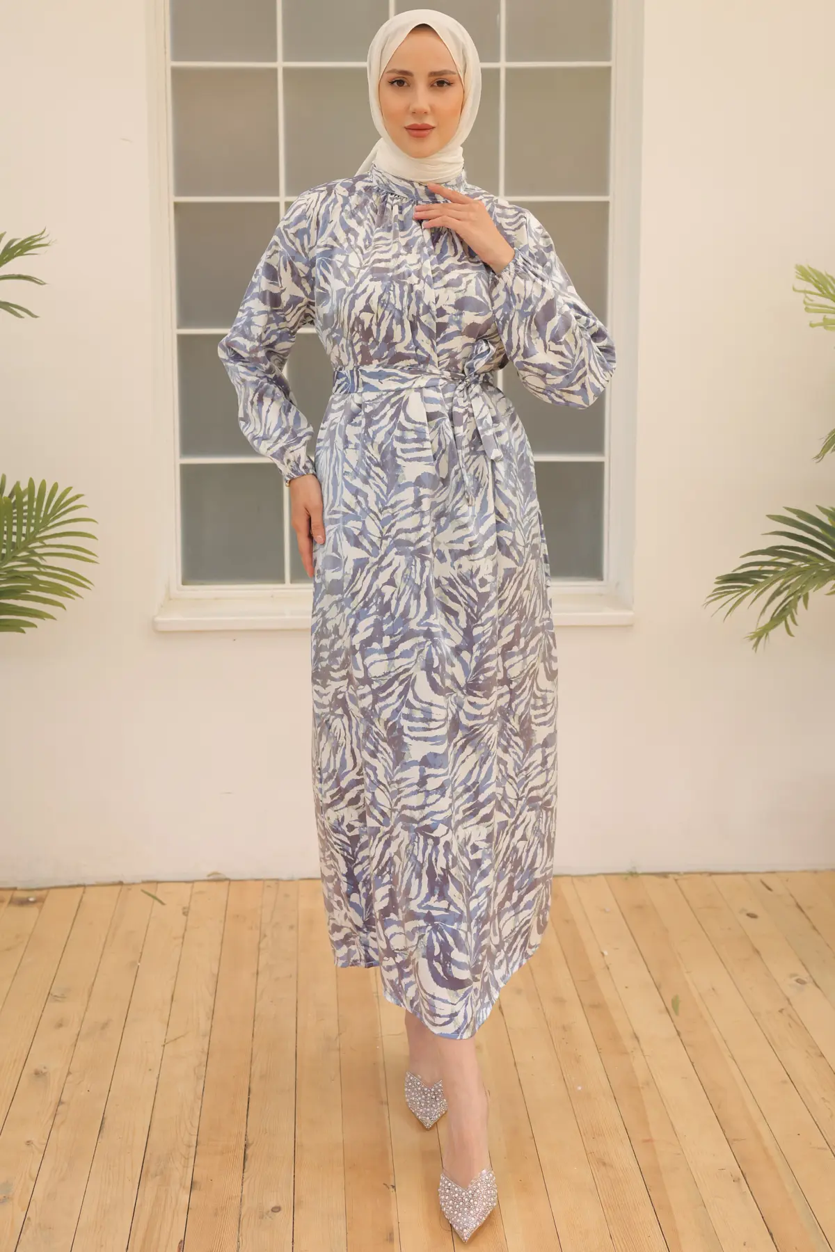 Satin Hijab Dress-detail