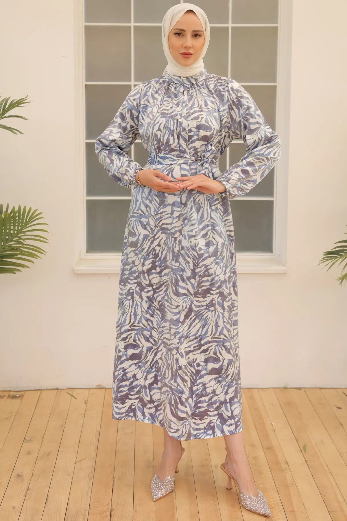 Satin Hijab Dress-detail