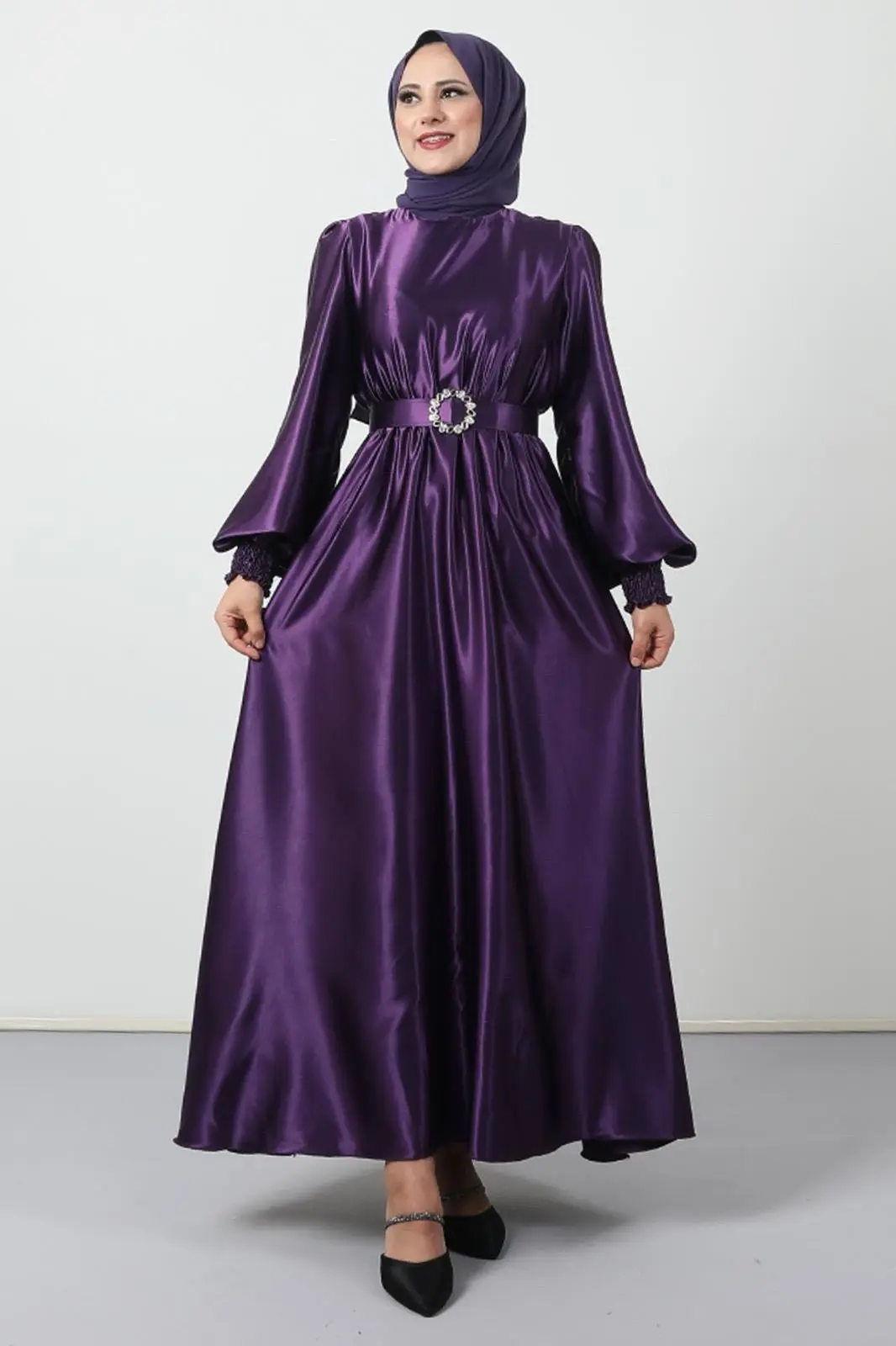 Satin Purple Color Dress