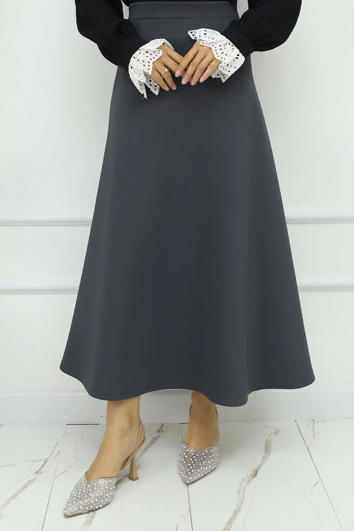 Scuba Flared Skirt-detail