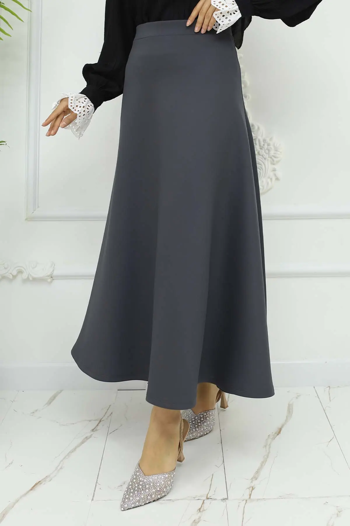 Scuba Flared Skirt-detail