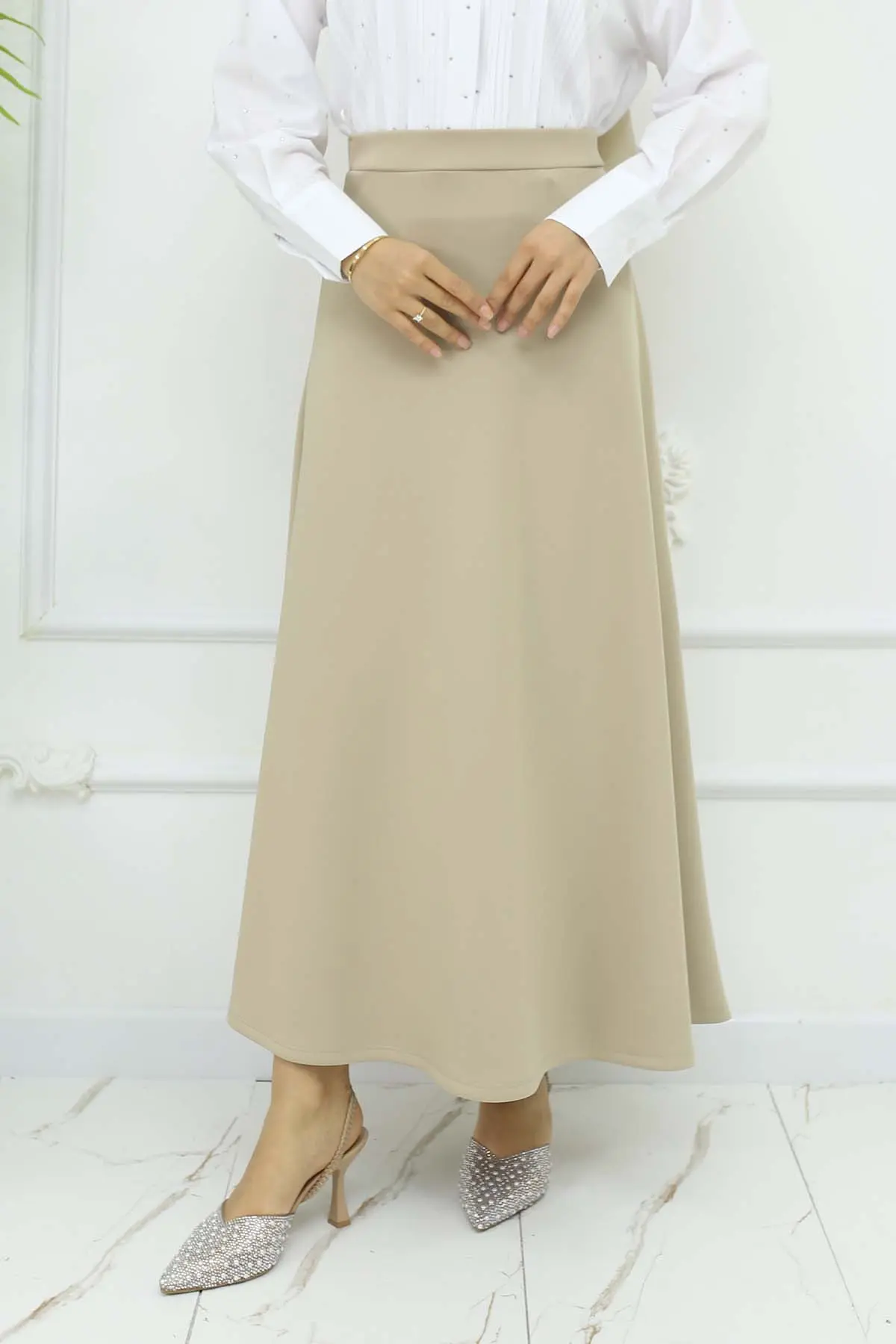 Scuba Flared Skirt-detail