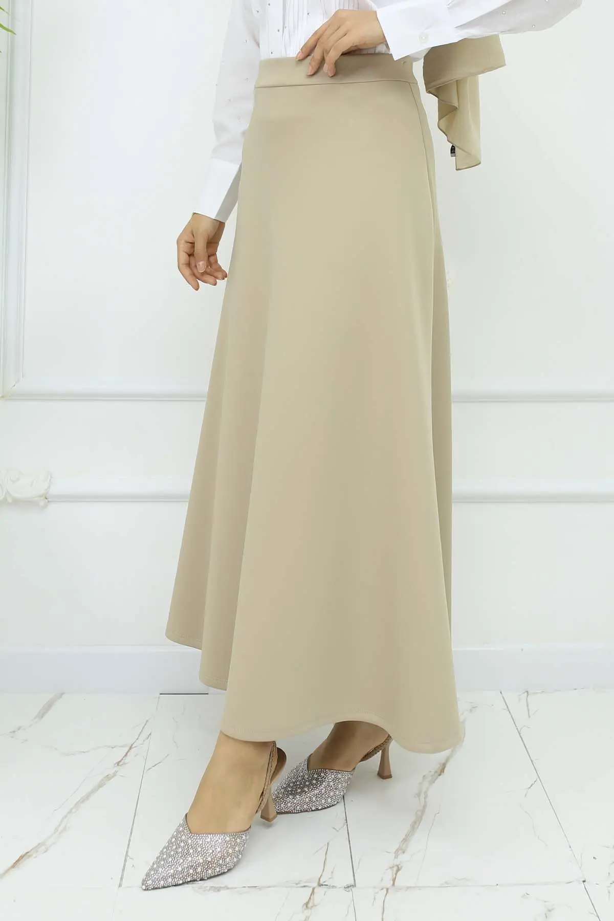 Scuba Flared Skirt-detail