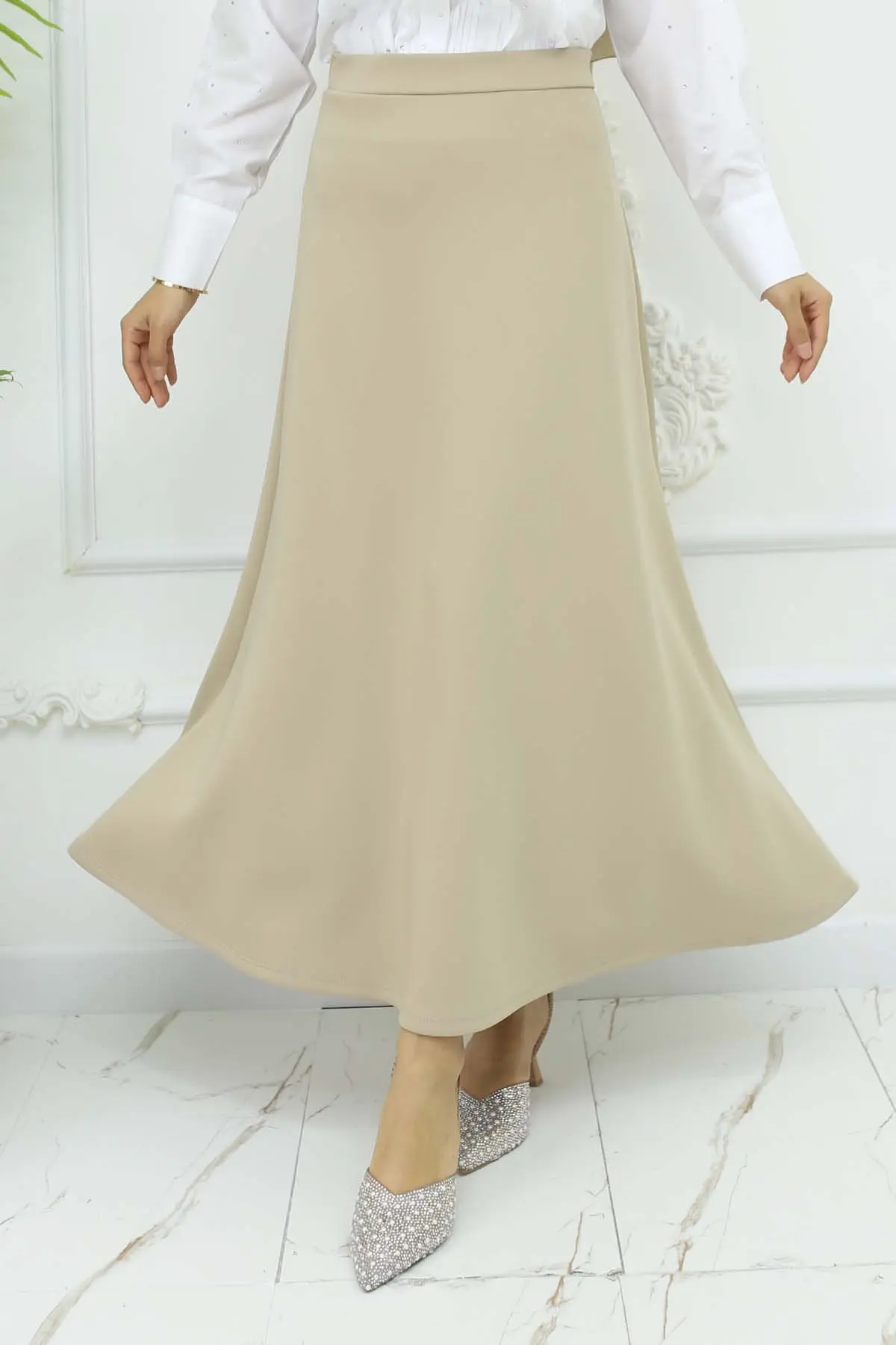 Scuba Flared Skirt-detail