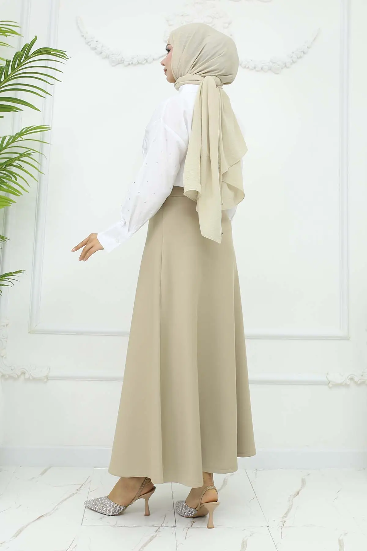 Scuba Flared Skirt-detail