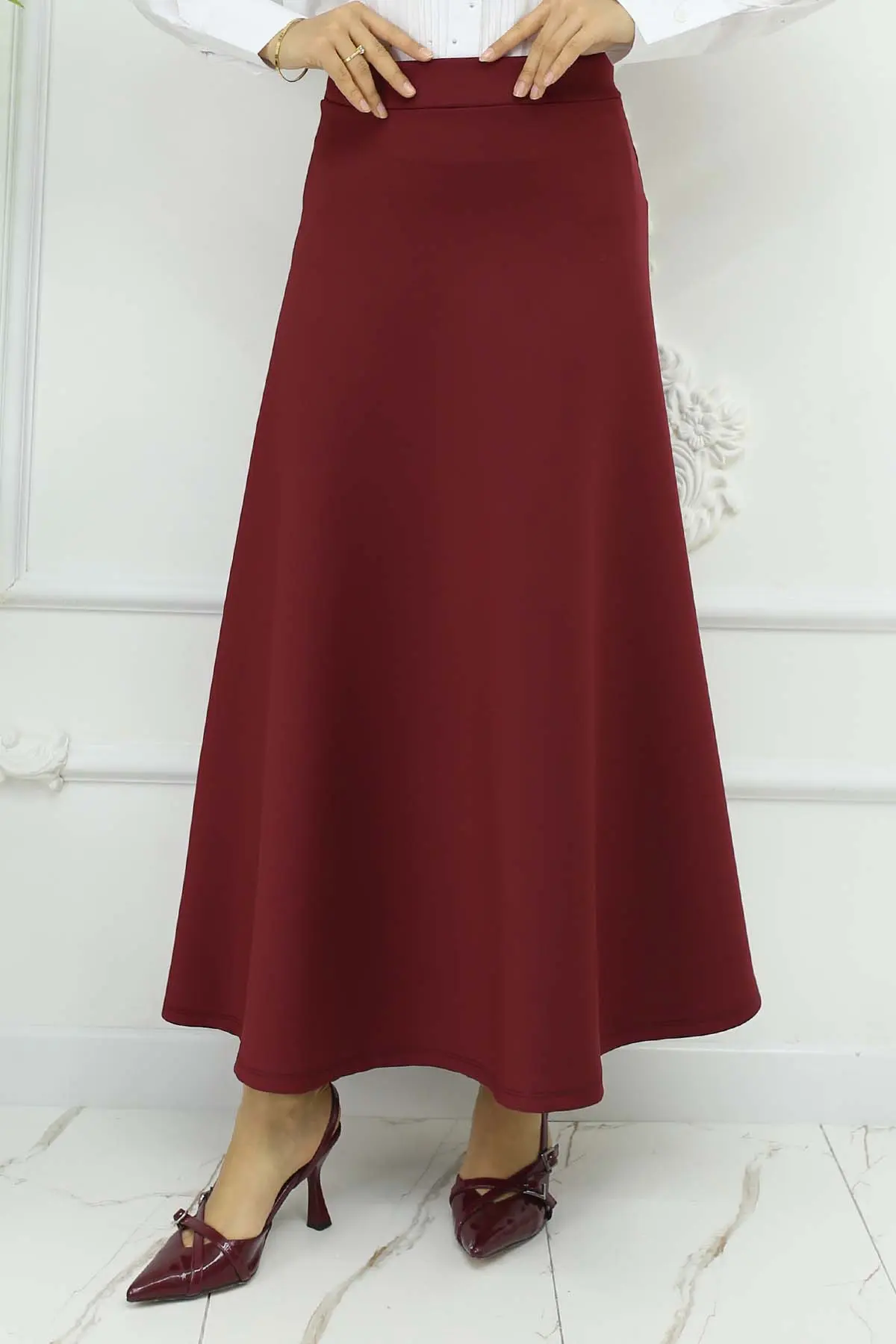 Scuba Flared Skirt-detail