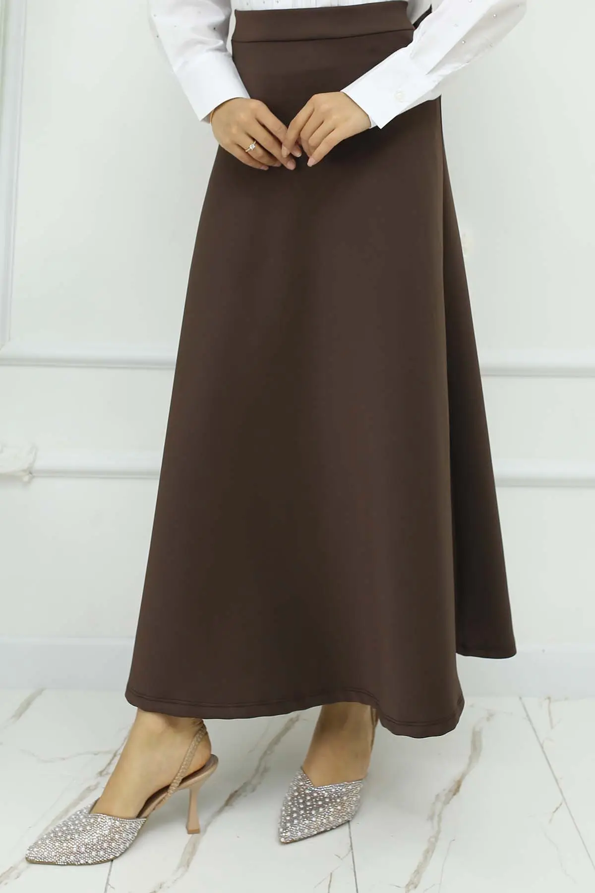 Scuba Flared Skirt-detail