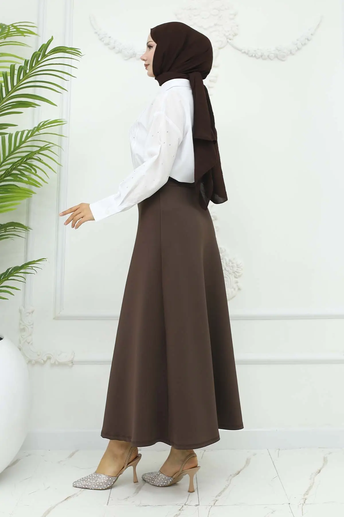 Scuba Flared Skirt-detail