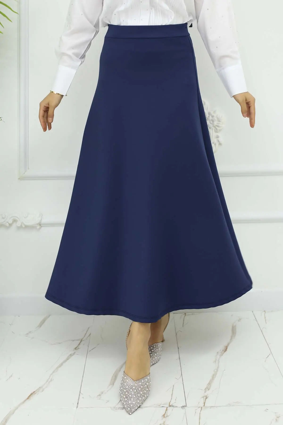 Scuba Flared Skirt-detail