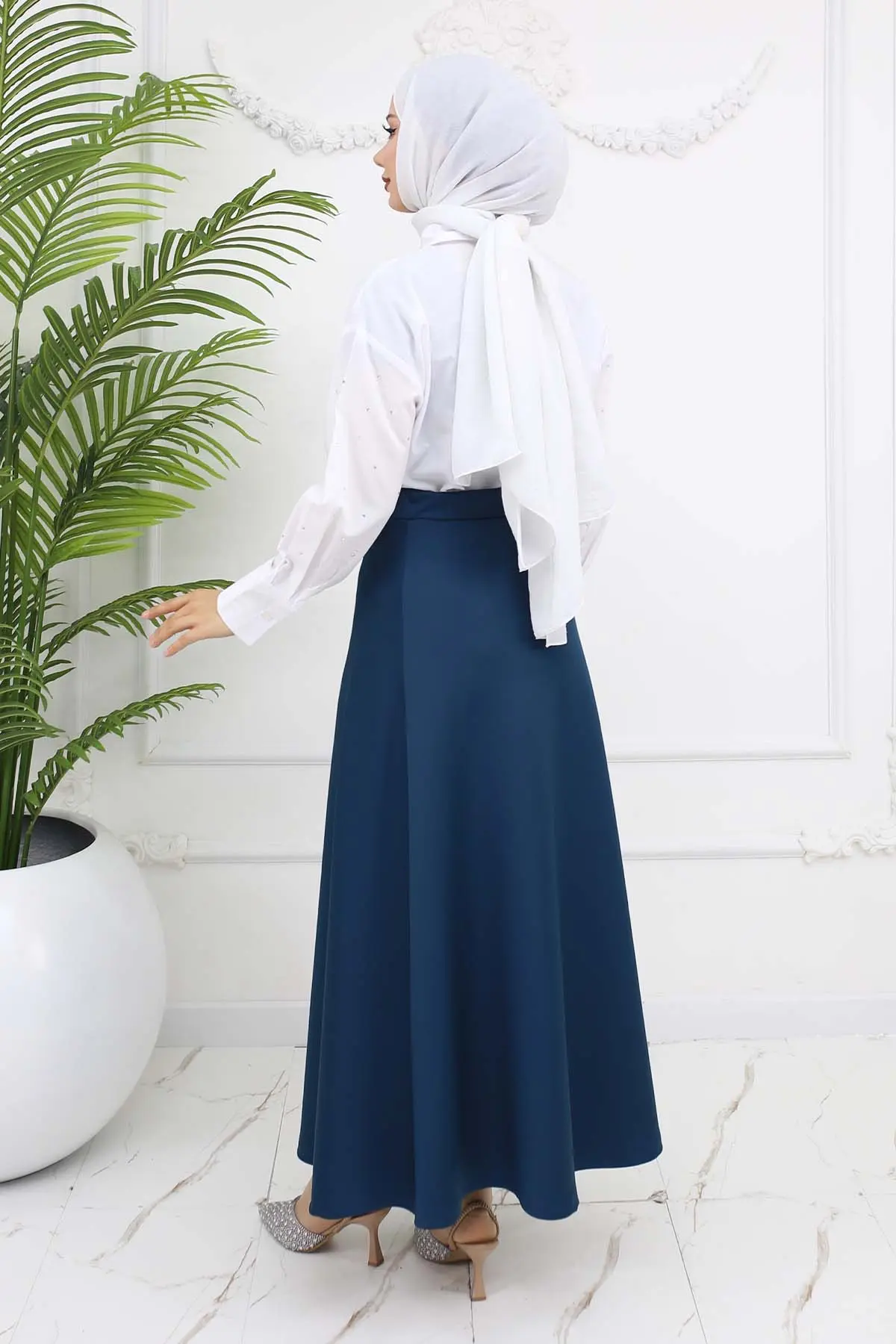 Scuba Flared Skirt-detail