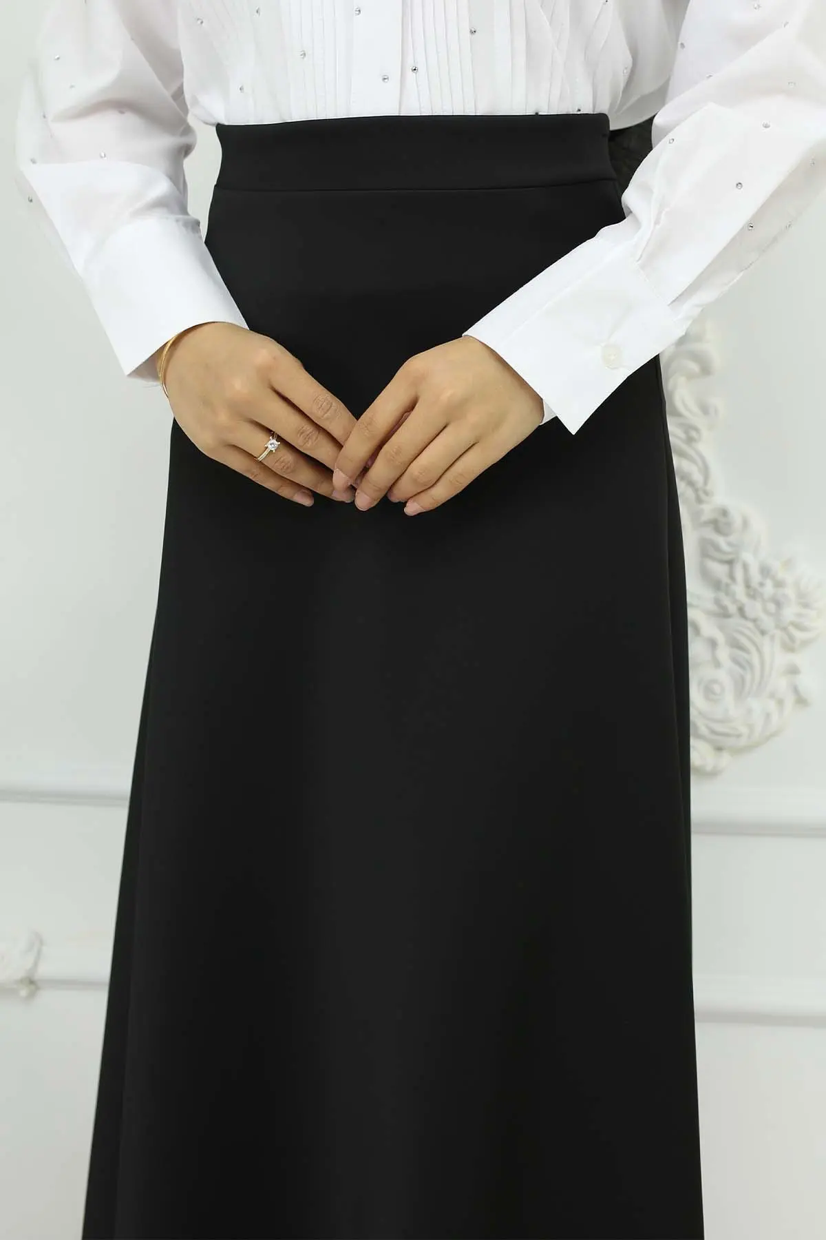 Scuba Flared Skirt-detail