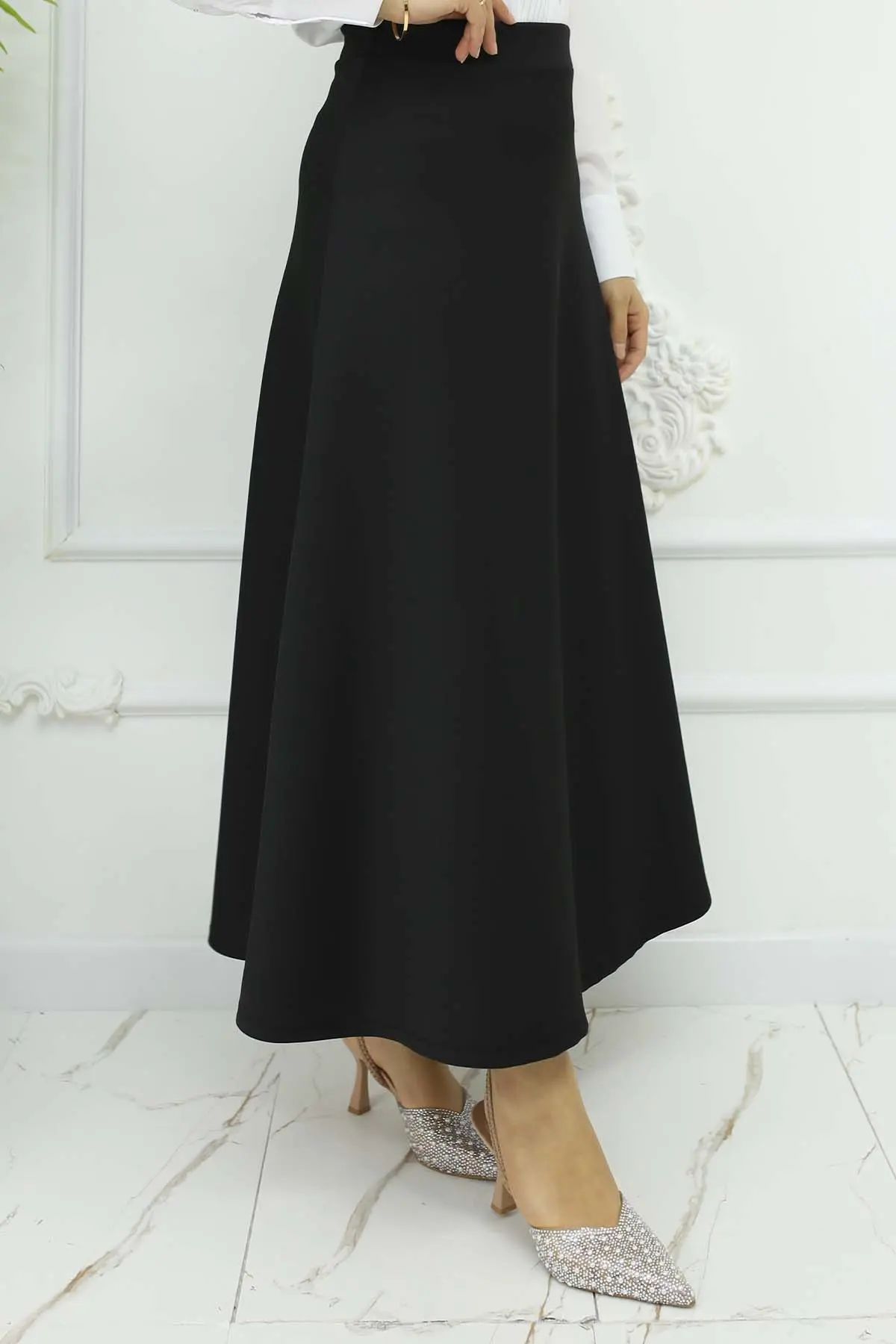 Scuba Flared Skirt-detail