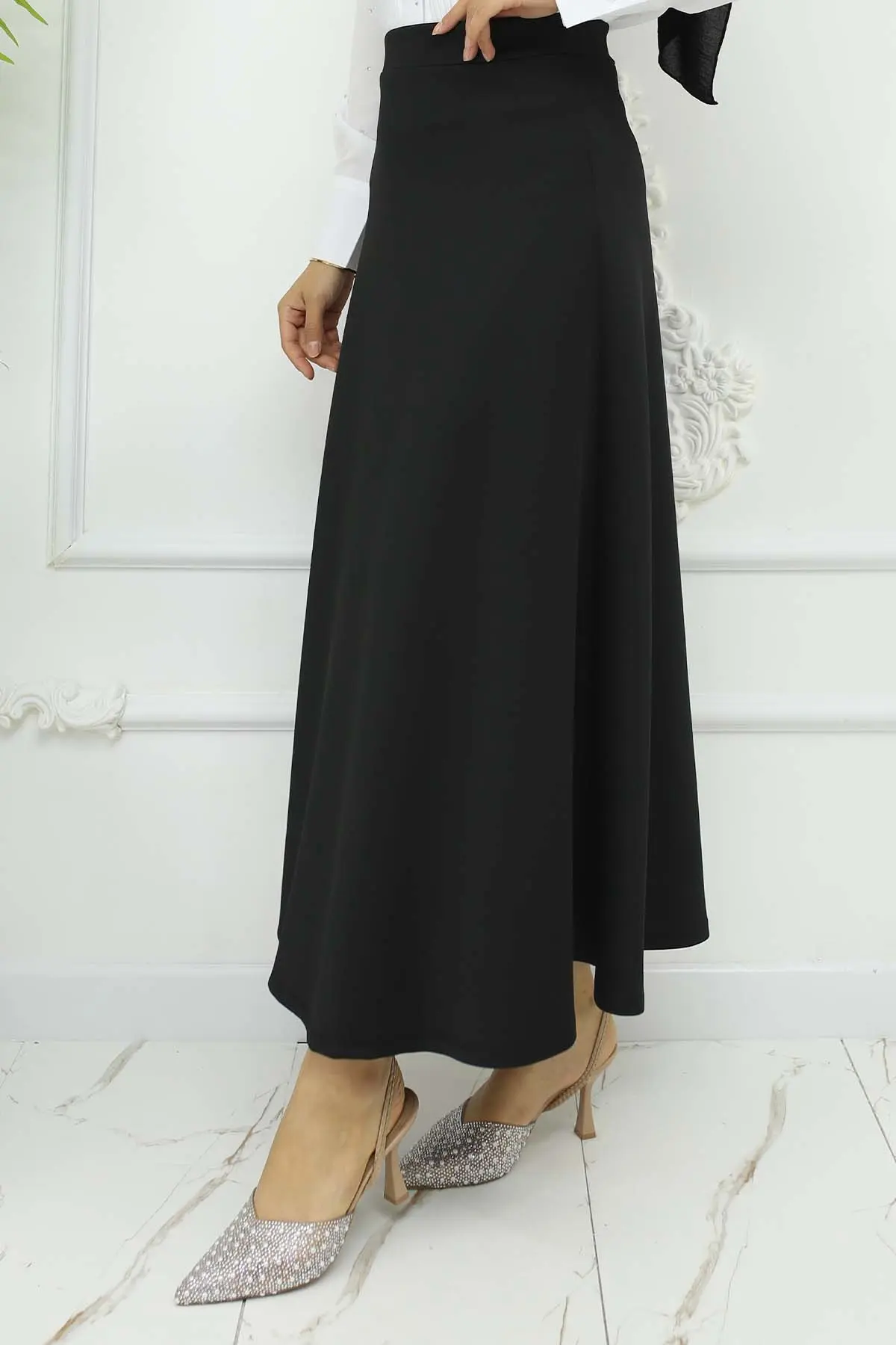 Scuba Flared Skirt-detail