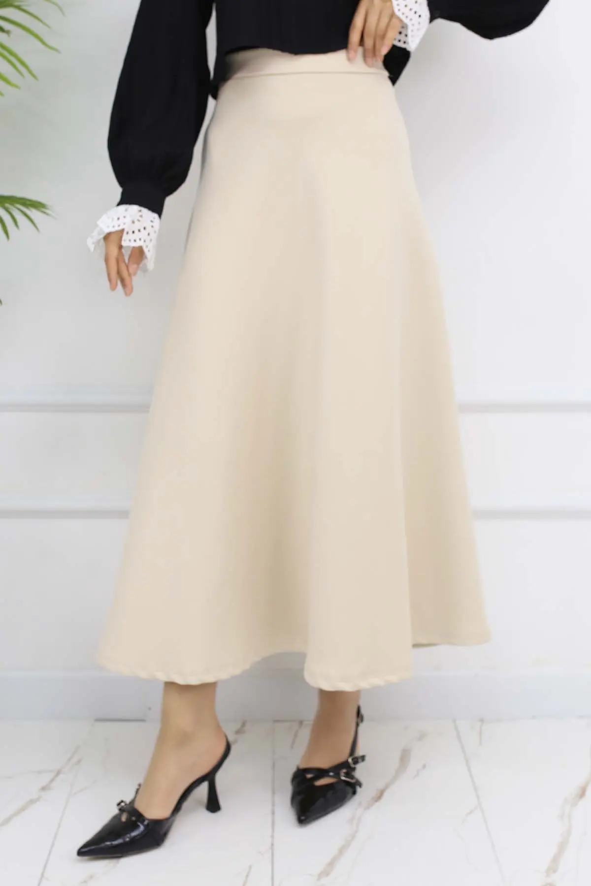 Scuba Flared Skirt-detail