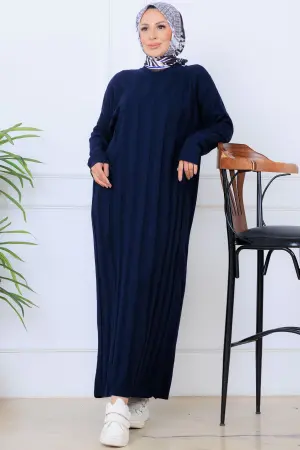 Self-striped Knit Dress