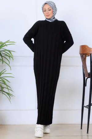 Self-striped Knit Dress