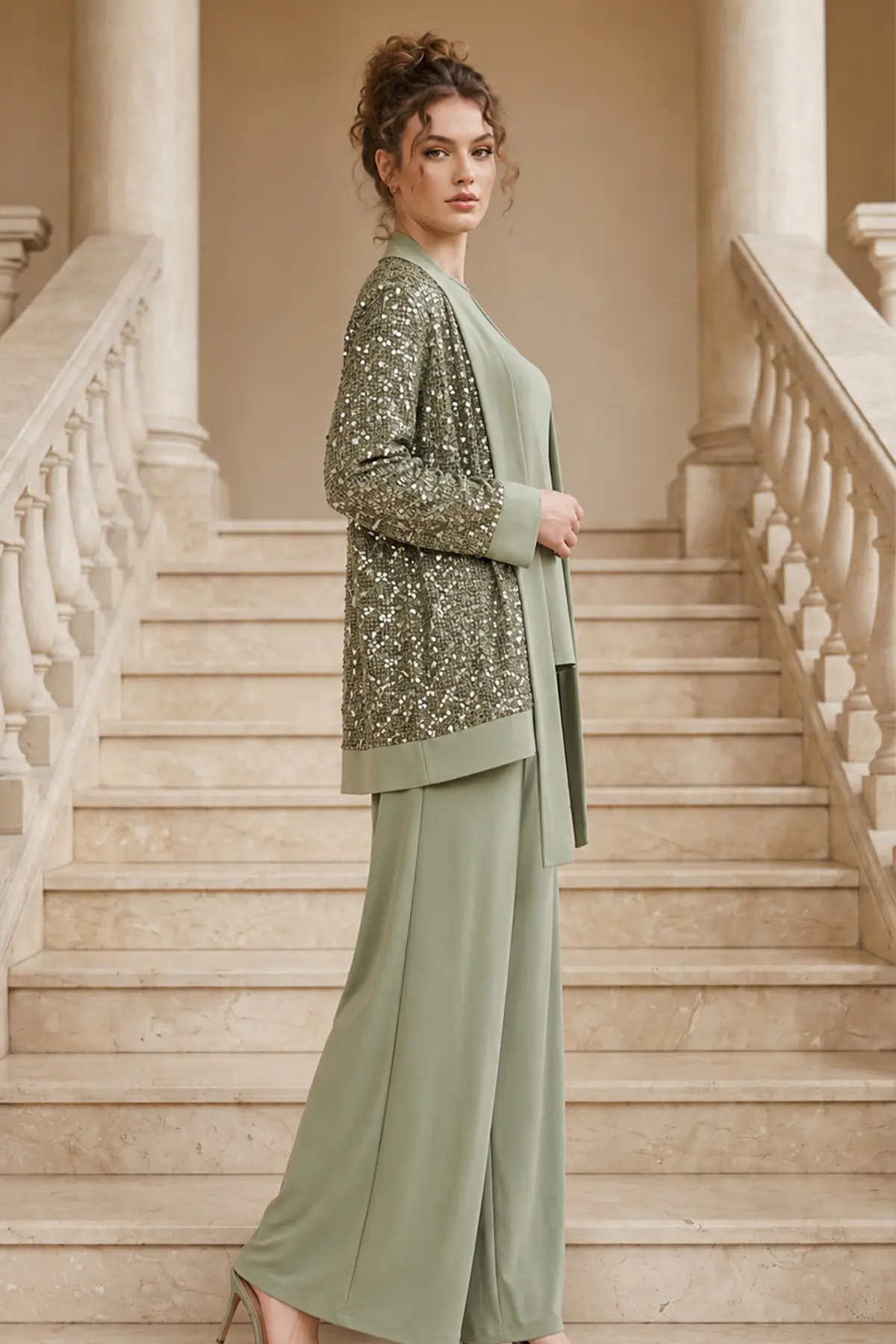 Sequin-embellished Modest Matching Set-detail