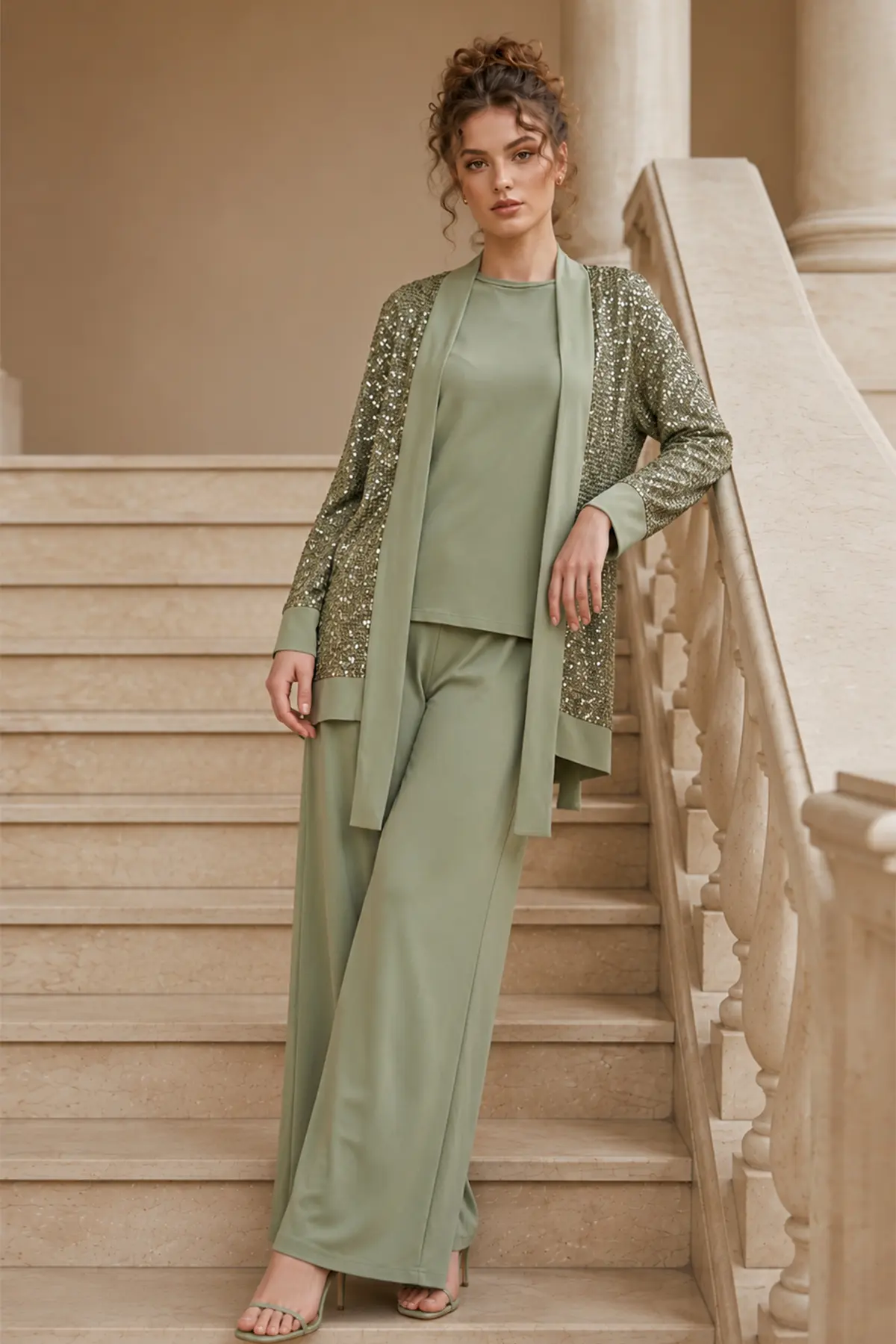 Sequin-embellished Modest Matching Set-detail