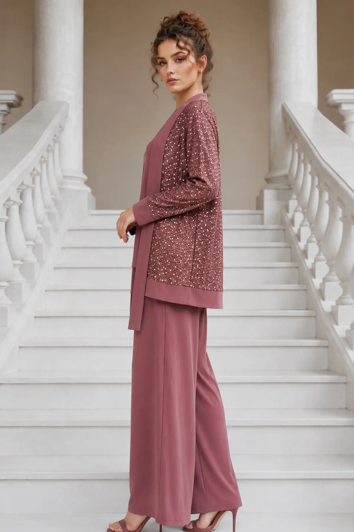 Sequin-embellished Modest Matching Set-detail
