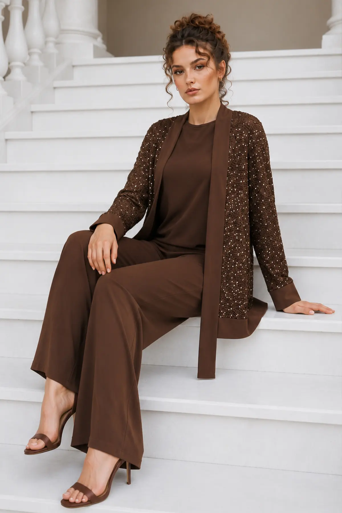 Sequin-embellished Modest Matching Set-detail