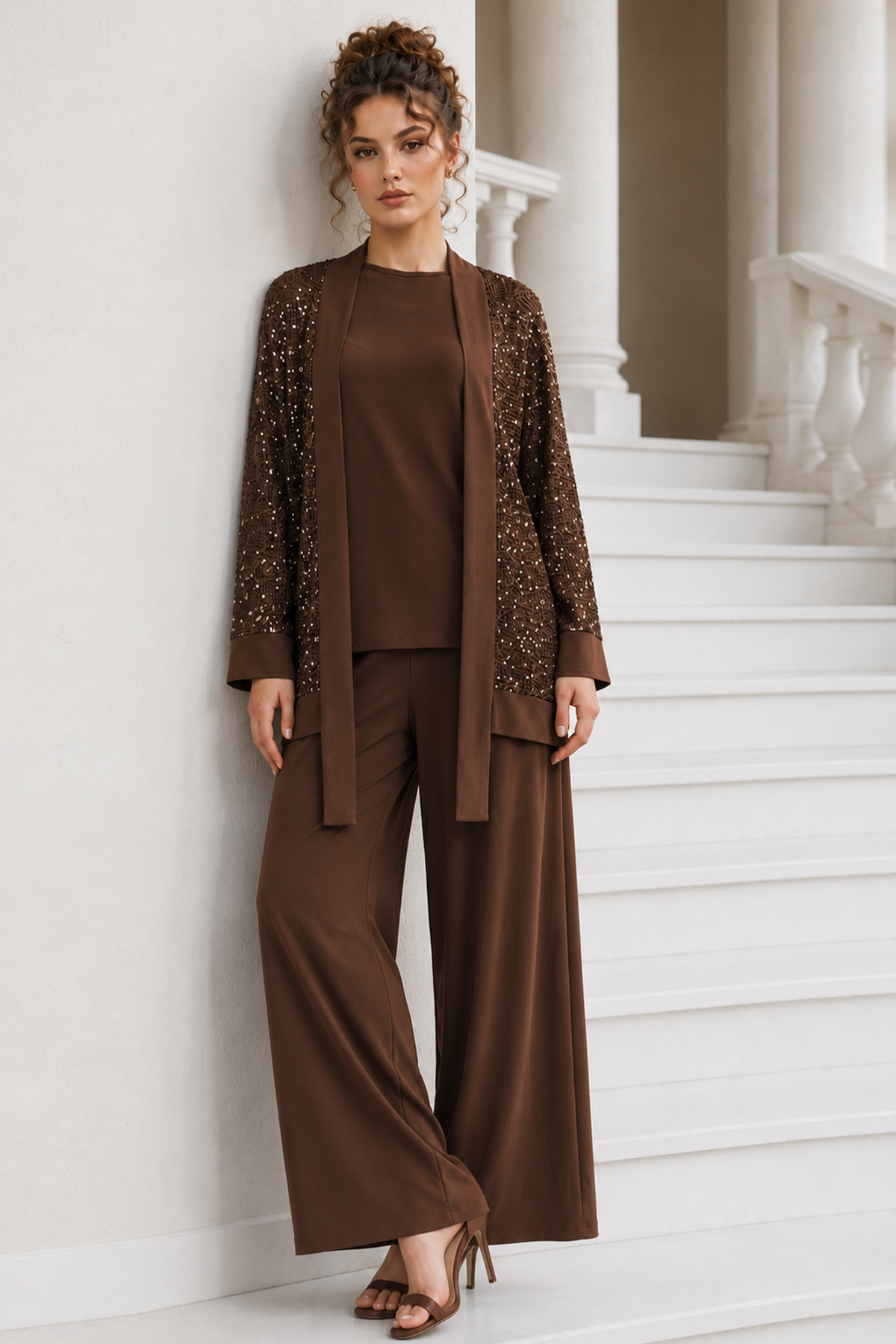 Sequin-embellished Modest Matching Set
