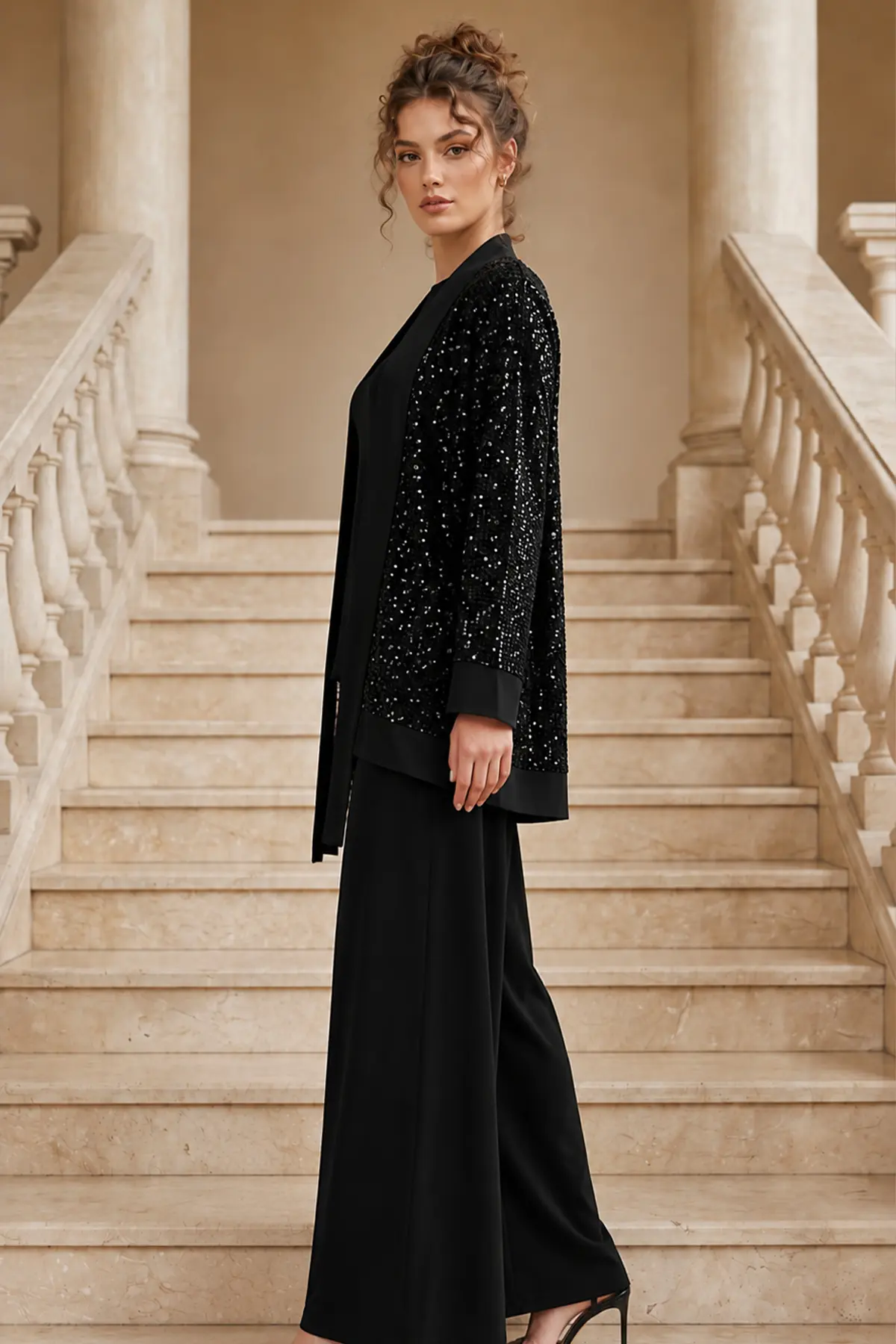 Sequin-embellished Modest Matching Set-detail