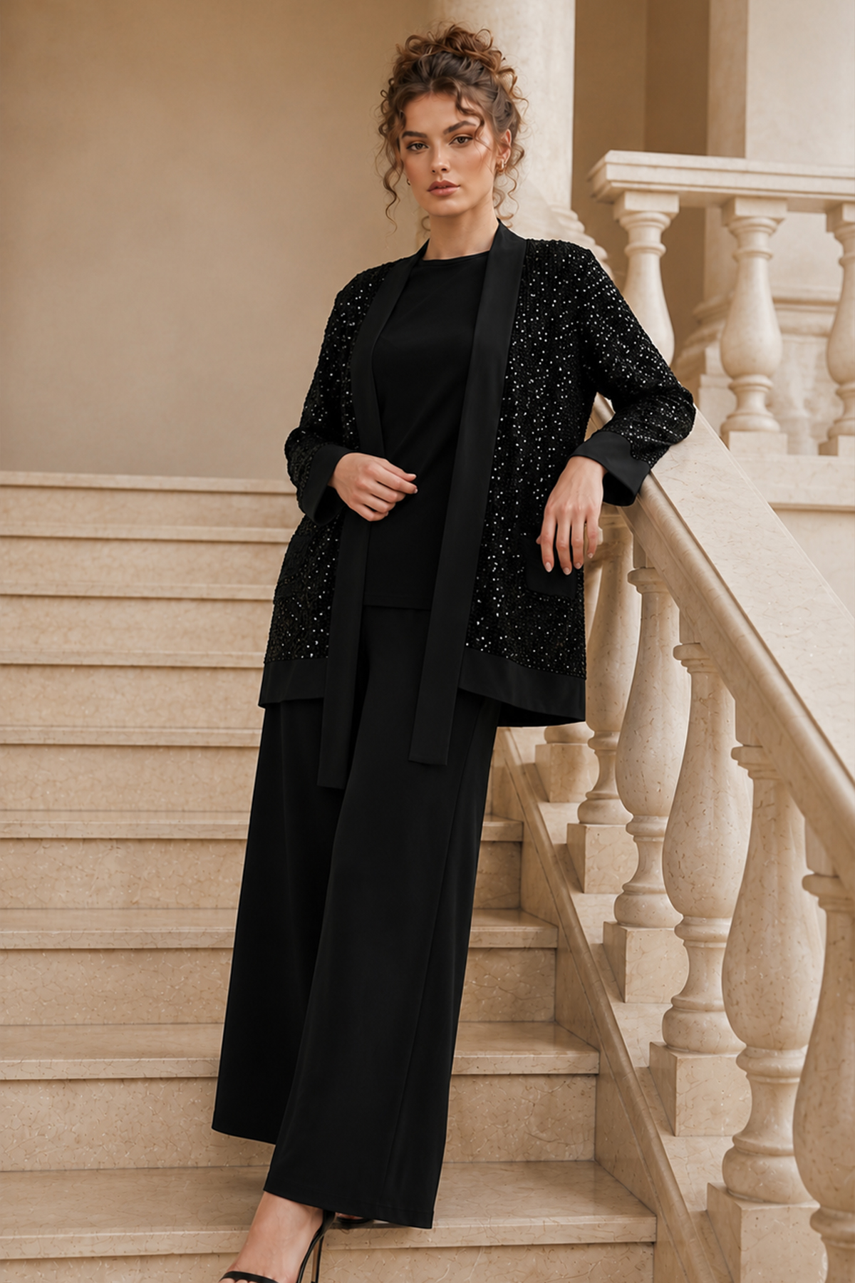 Sequin-embellished Modest Matching Set