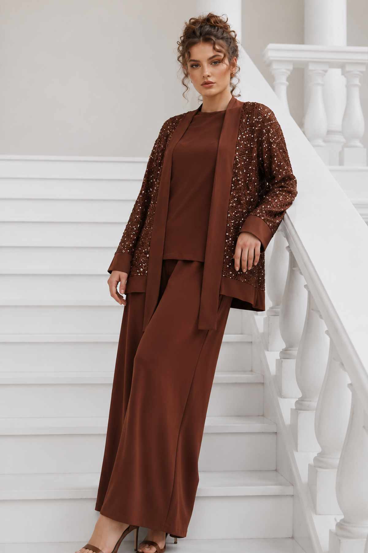 Sequin-embellished Modest Matching Set
