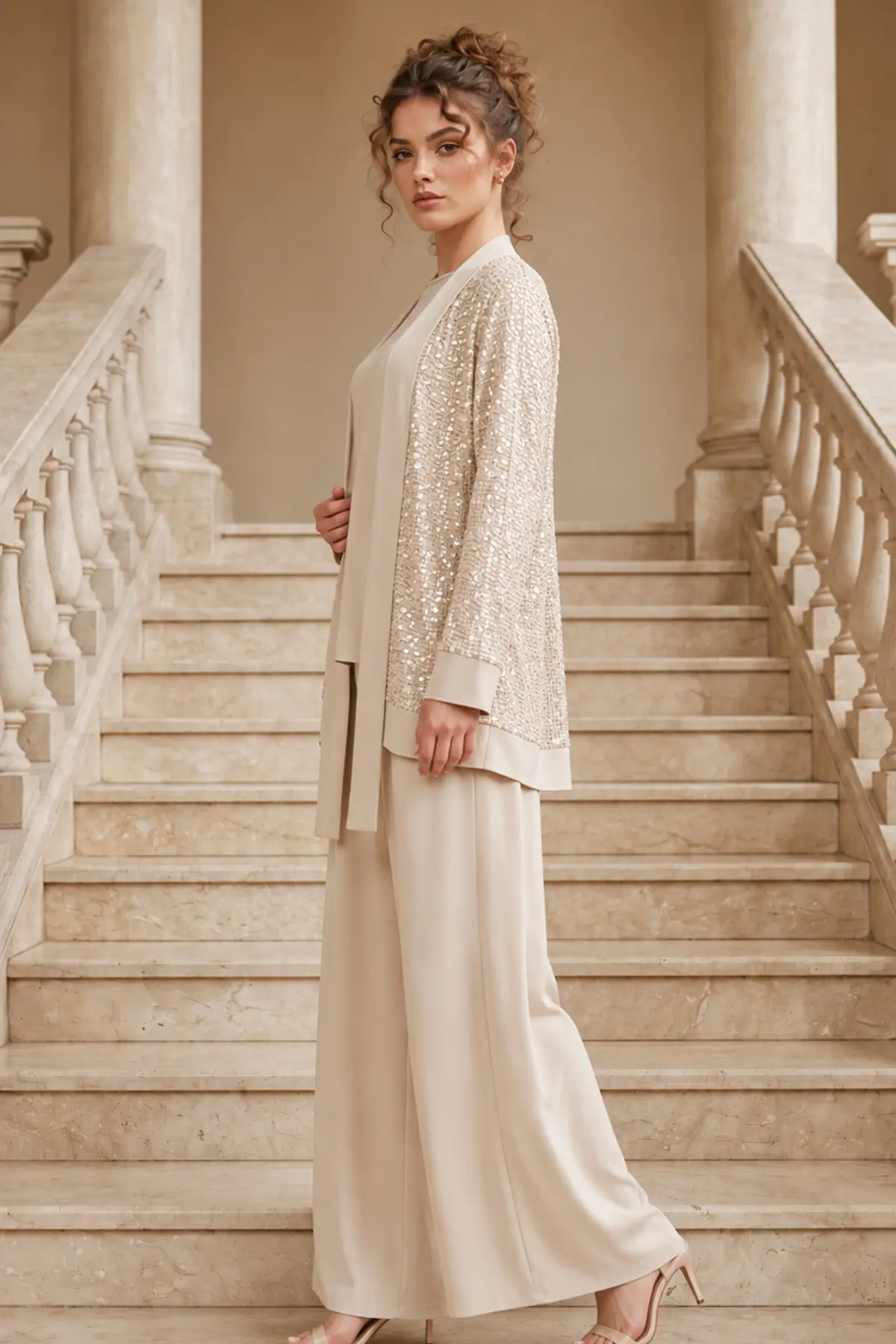Sequin-embellished Modest Matching Set-detail