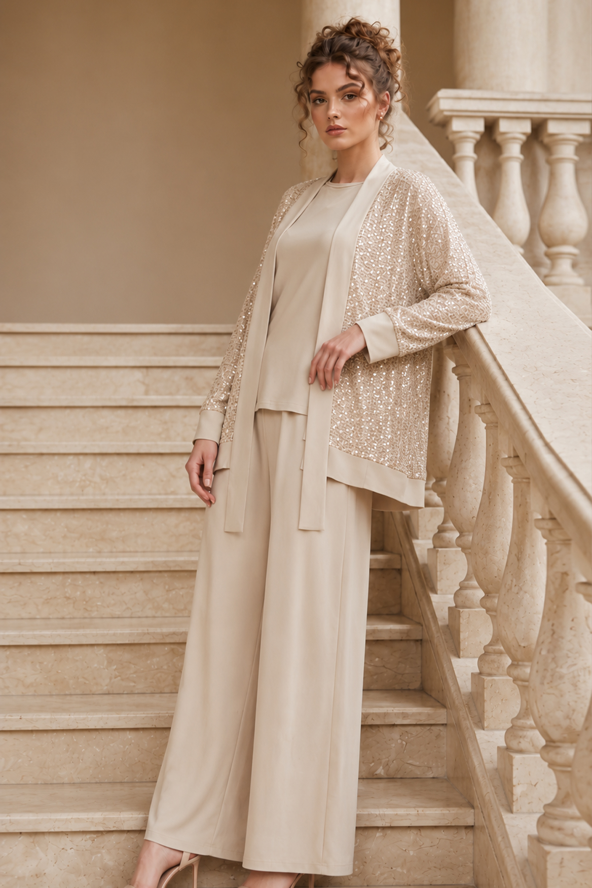 Sequin-embellished Modest Matching Set
