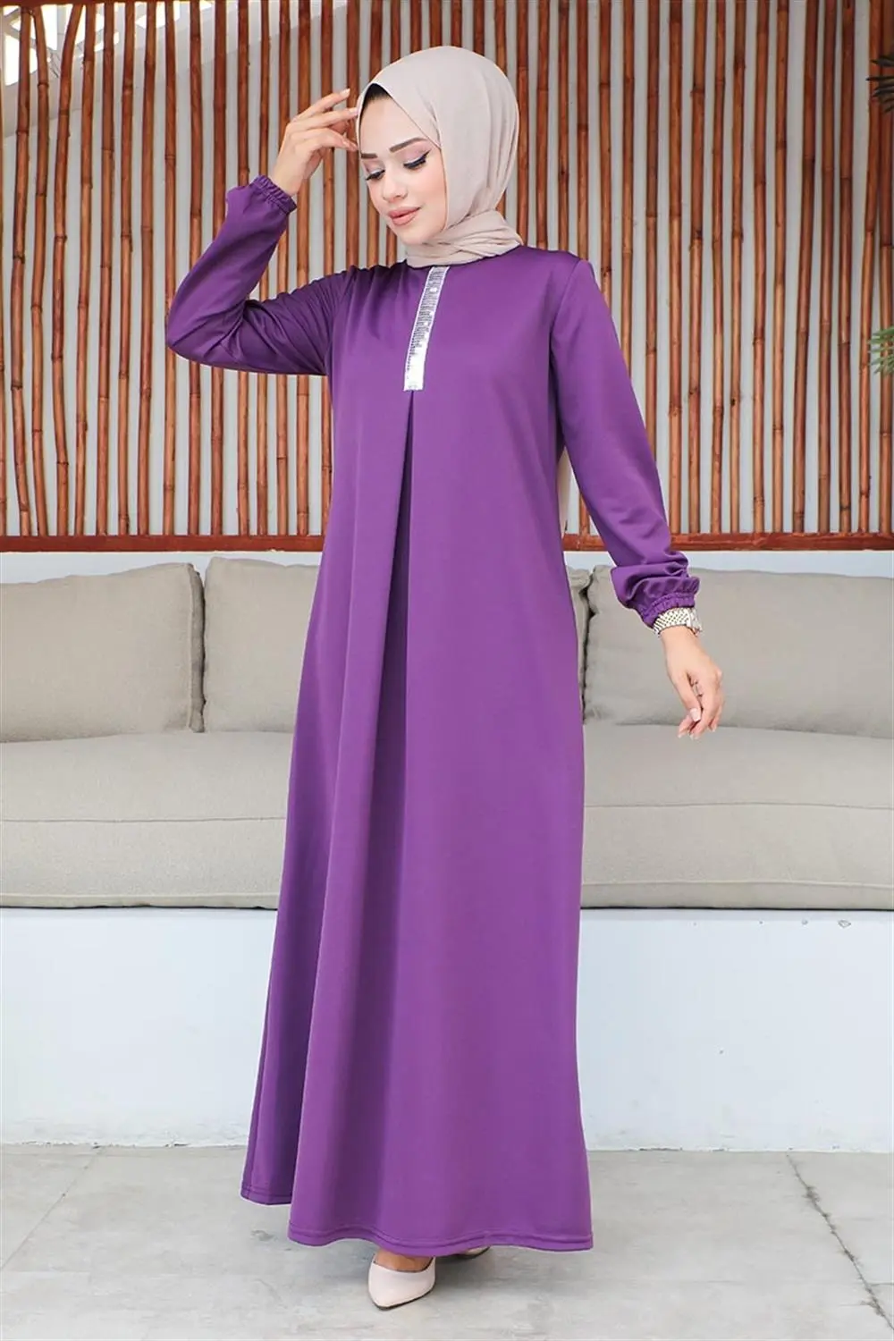 Sequined Hijab Dress-detail