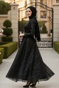 Sequined Princess Model Evening Dress