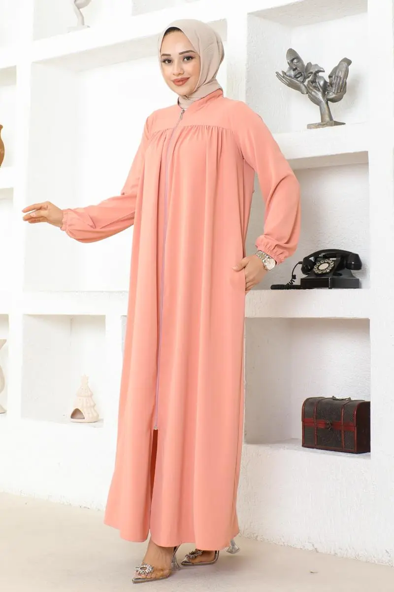 Shirred Jessica Crepe Abaya-detail