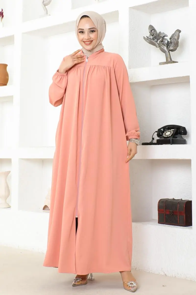 Shirred Jessica Crepe Abaya-detail