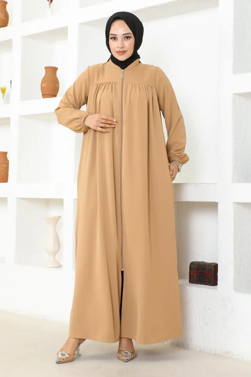 Shirred Jessica Crepe Abaya-detail