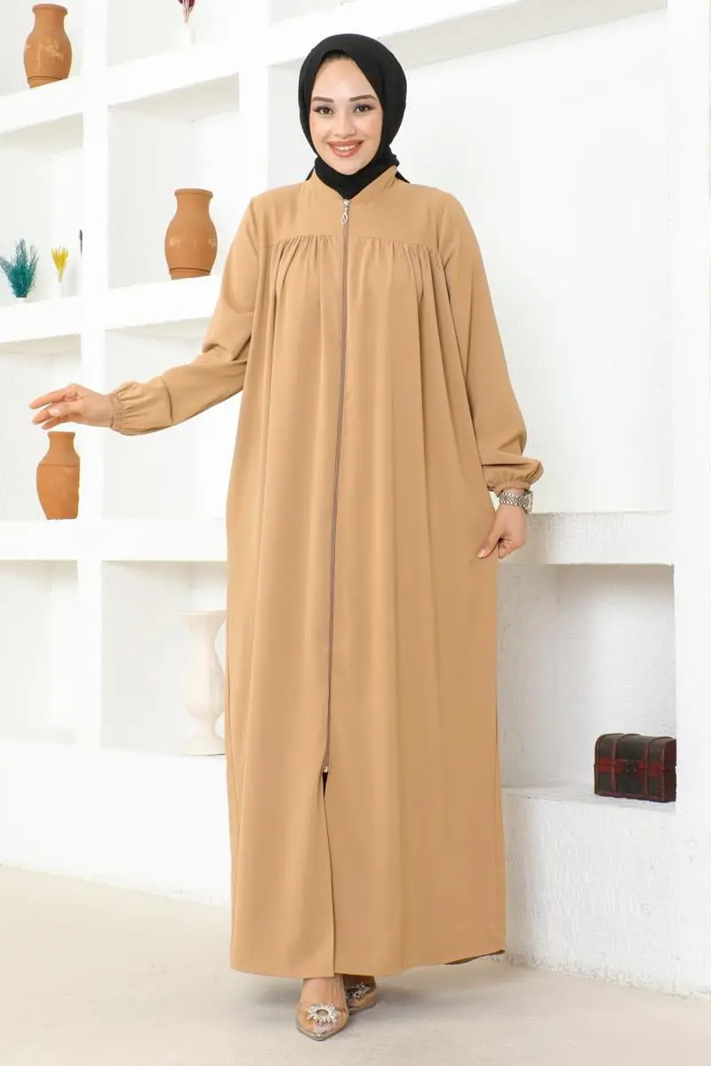Shirred Jessica Crepe Abaya-detail