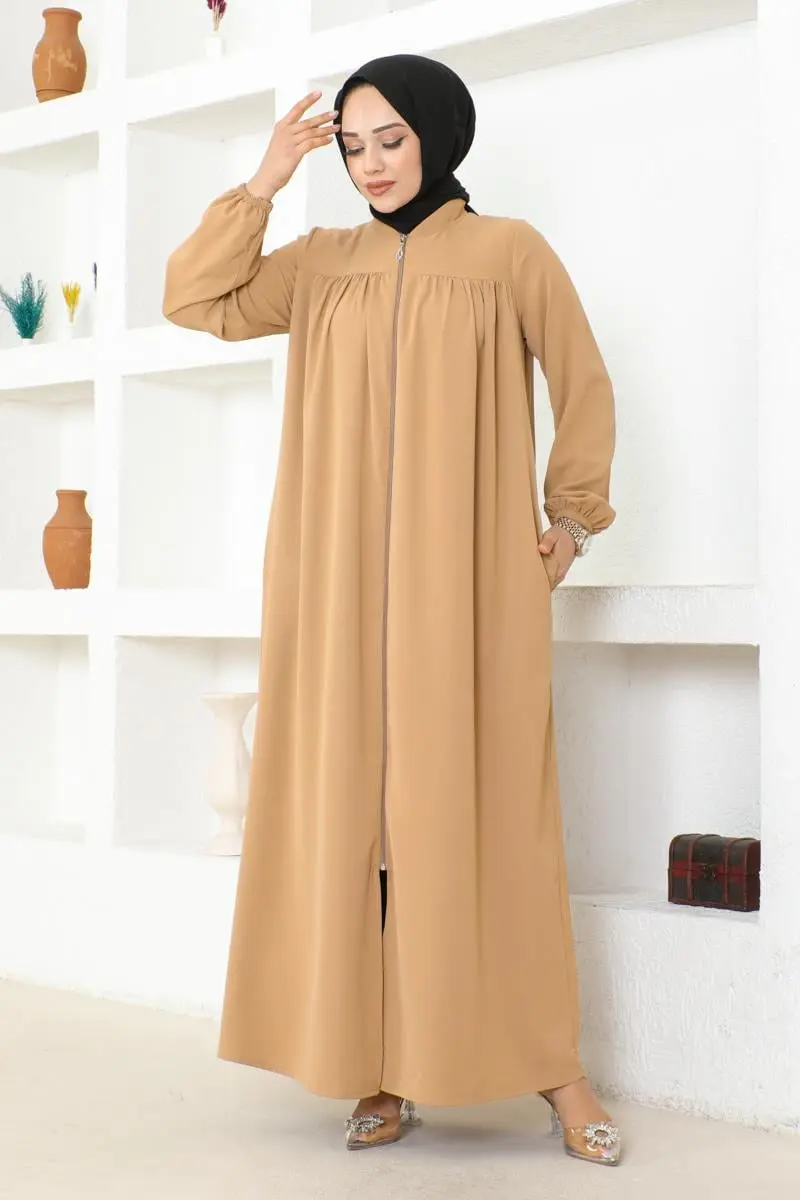 Shirred Jessica Crepe Abaya-detail