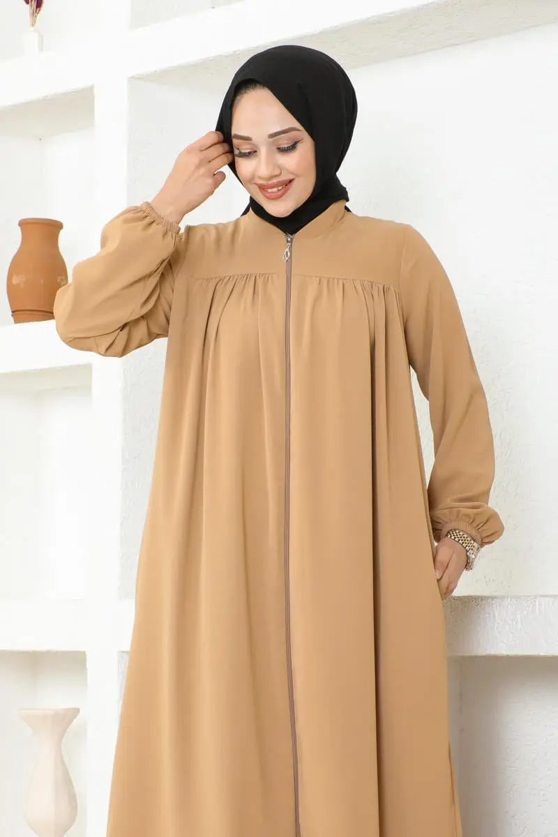 Shirred Jessica Crepe Abaya-detail