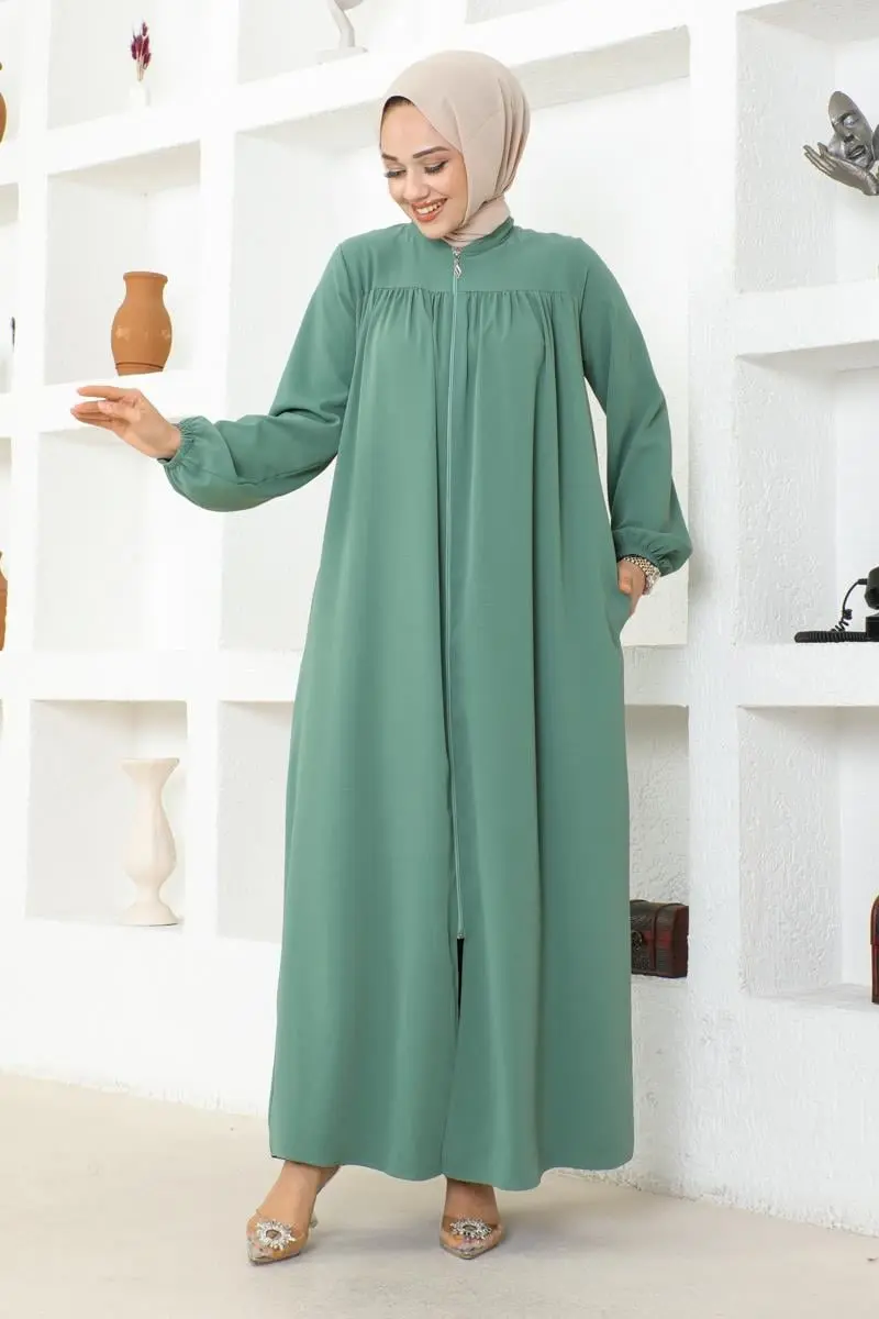 Shirred Jessica Crepe Abaya-detail