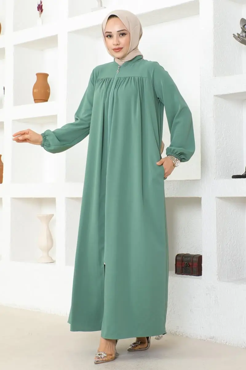 Shirred Jessica Crepe Abaya-detail